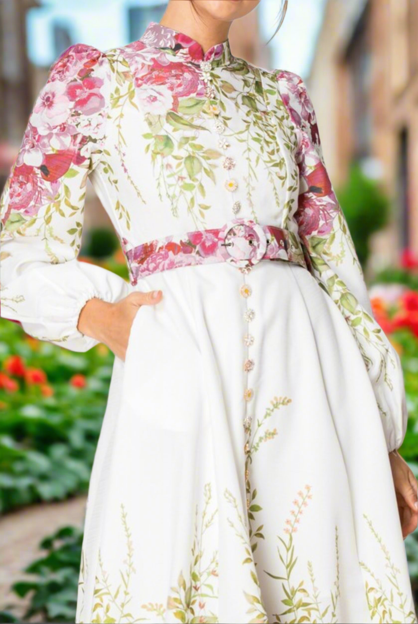 ROSETTE BLOOM MAXI DRESS