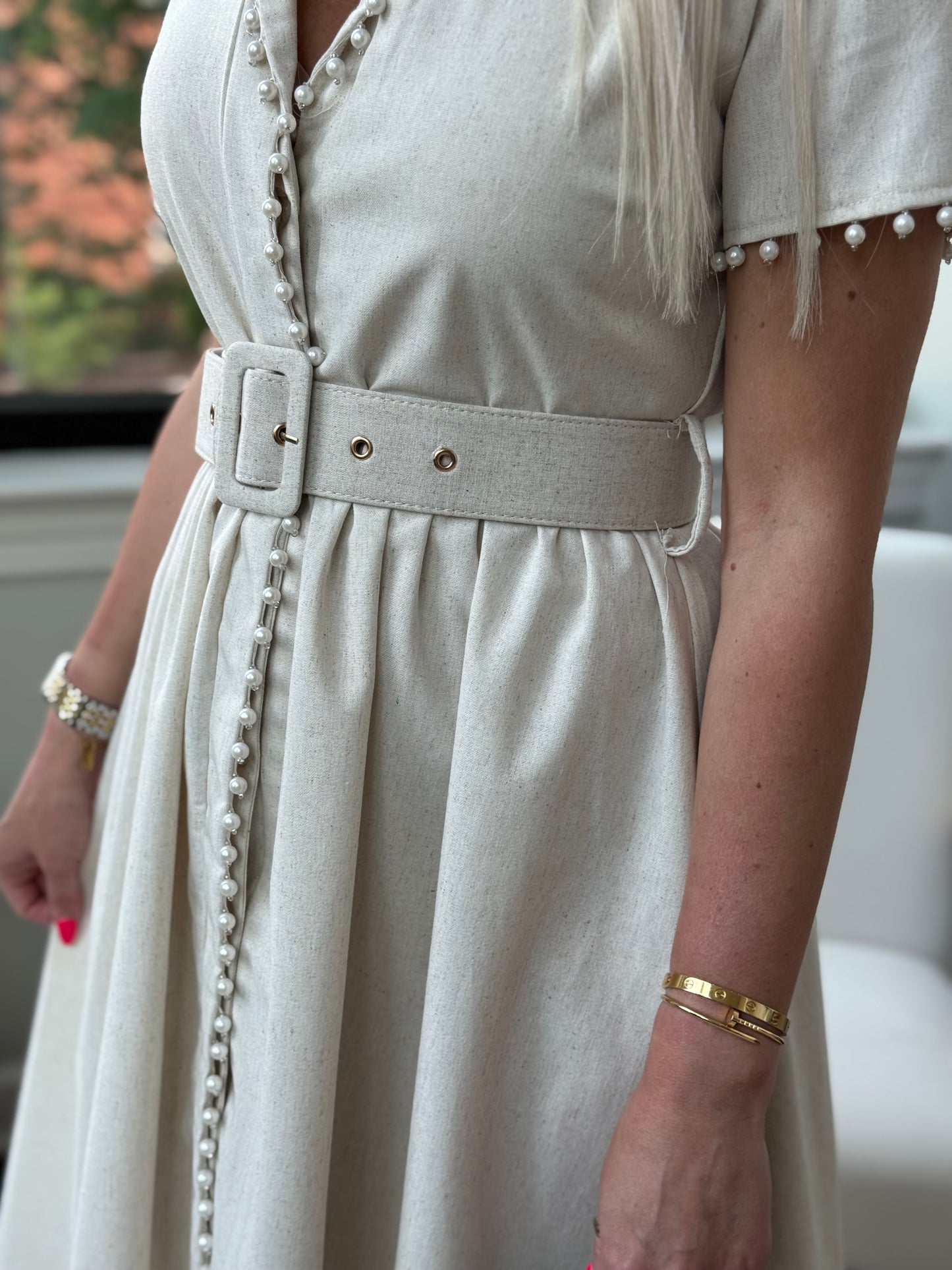 BELLE DE LIN PEARL MIDI DRESS