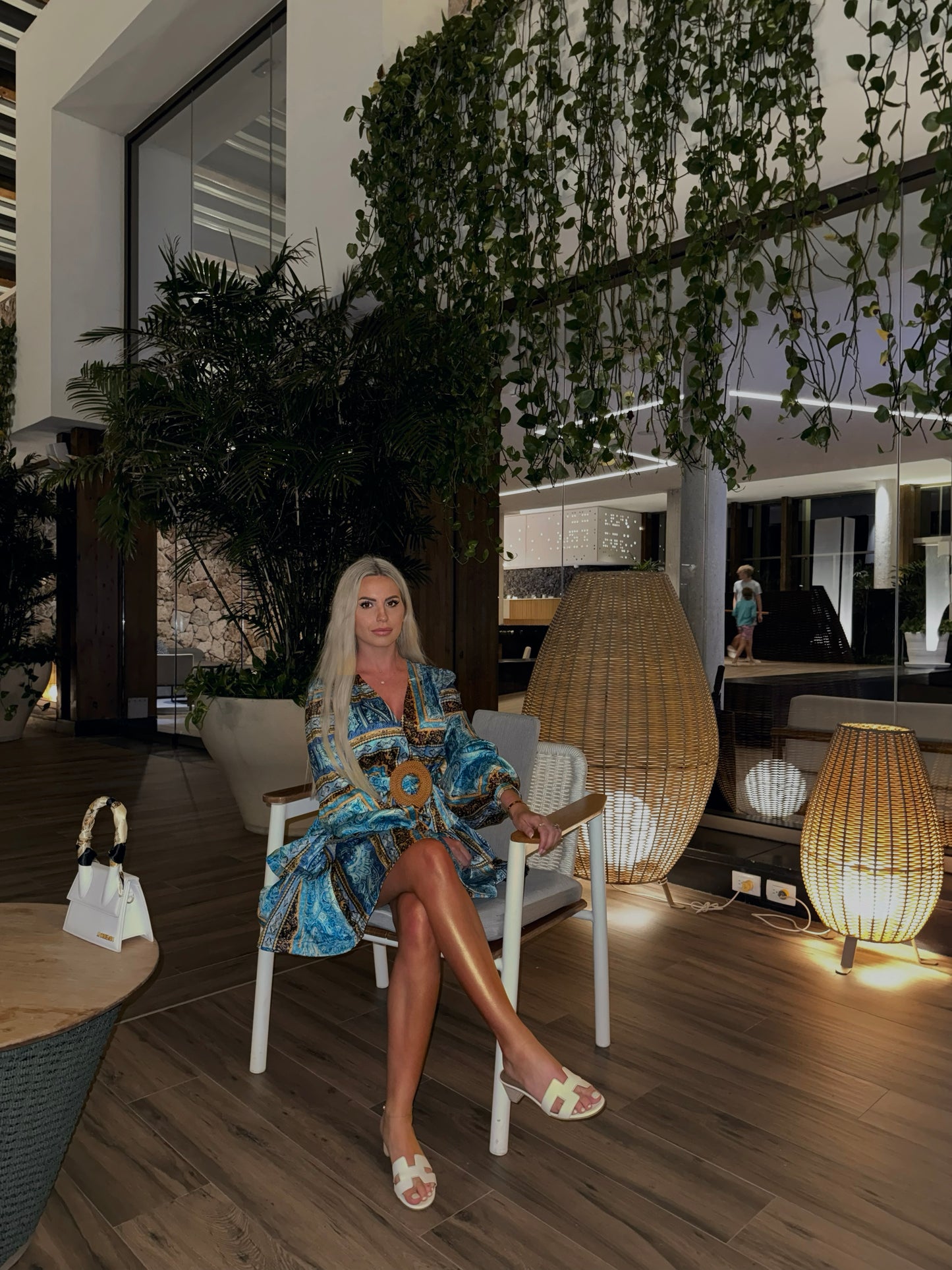 GENEVA MINI DRESS IN BLUE