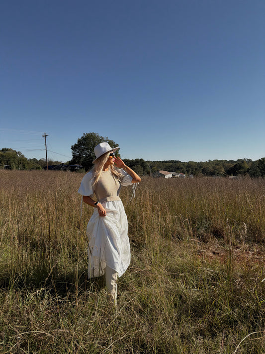 IVORY MEADOW MIDI DRESS