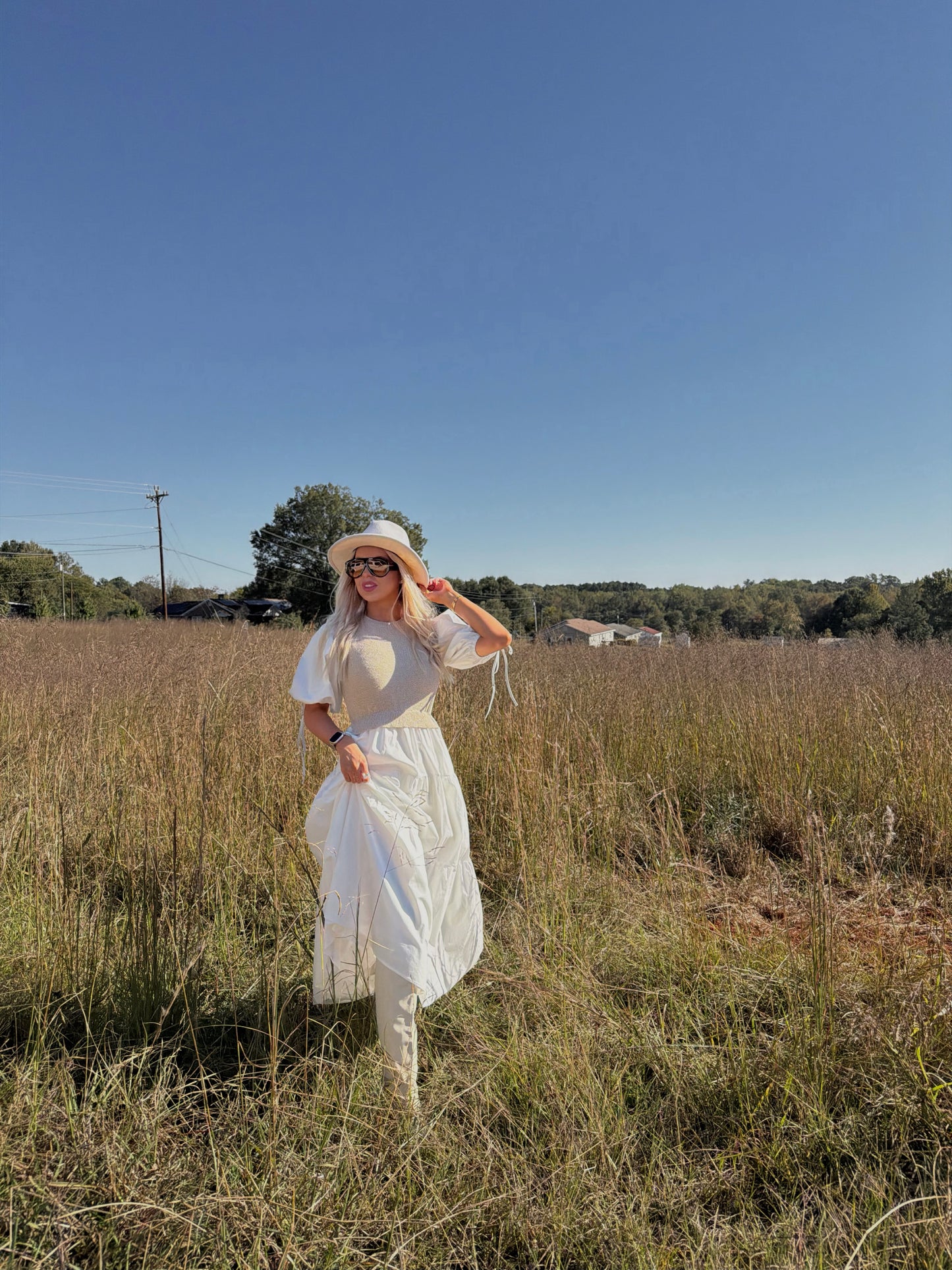 IVORY MEADOW MIDI DRESS
