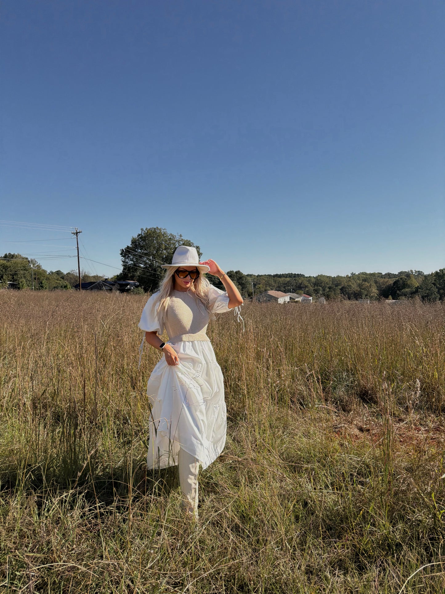 IVORY MEADOW MIDI DRESS