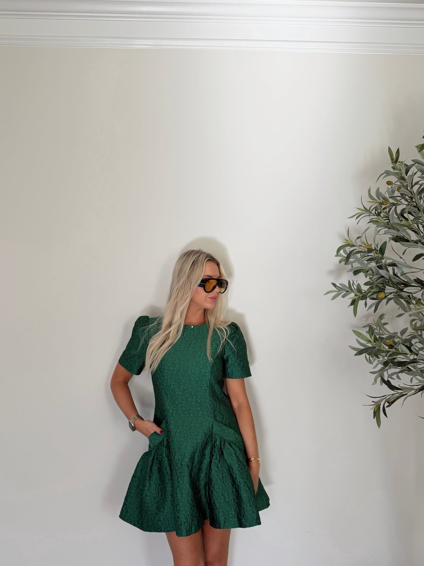 Emerald Poise Mini Dress