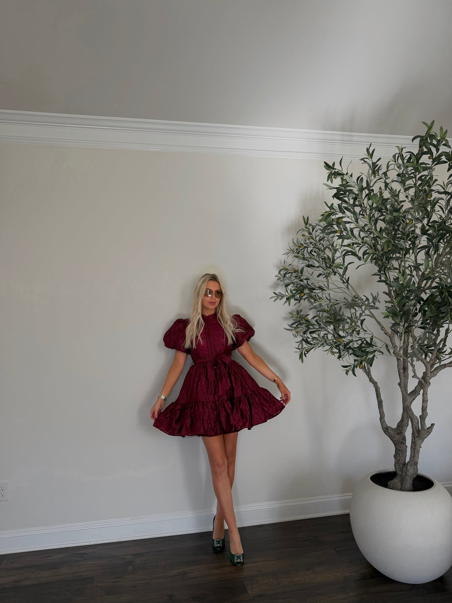 Crimson Reverie Mini Dress