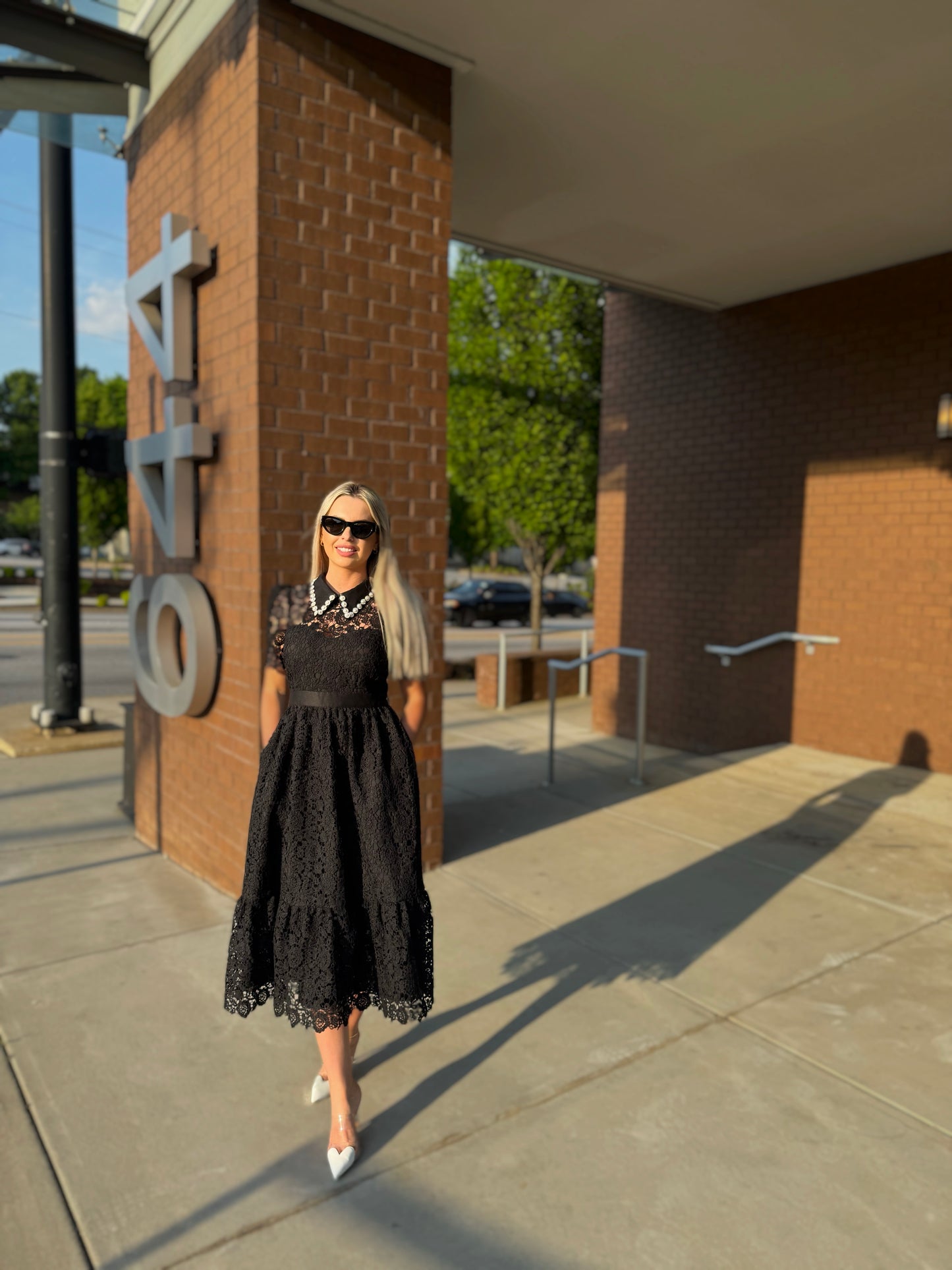 PEARL MIDNIGHT TULLE MIDI DRESS