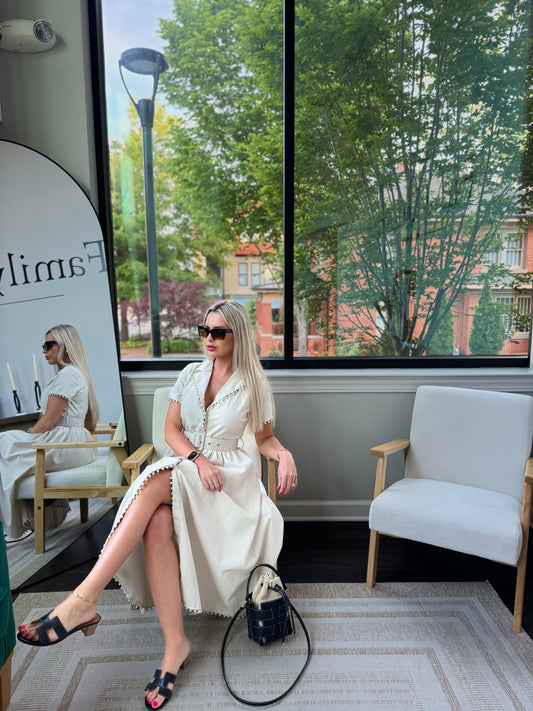 BELLE DE LIN PEARL MIDI DRESS