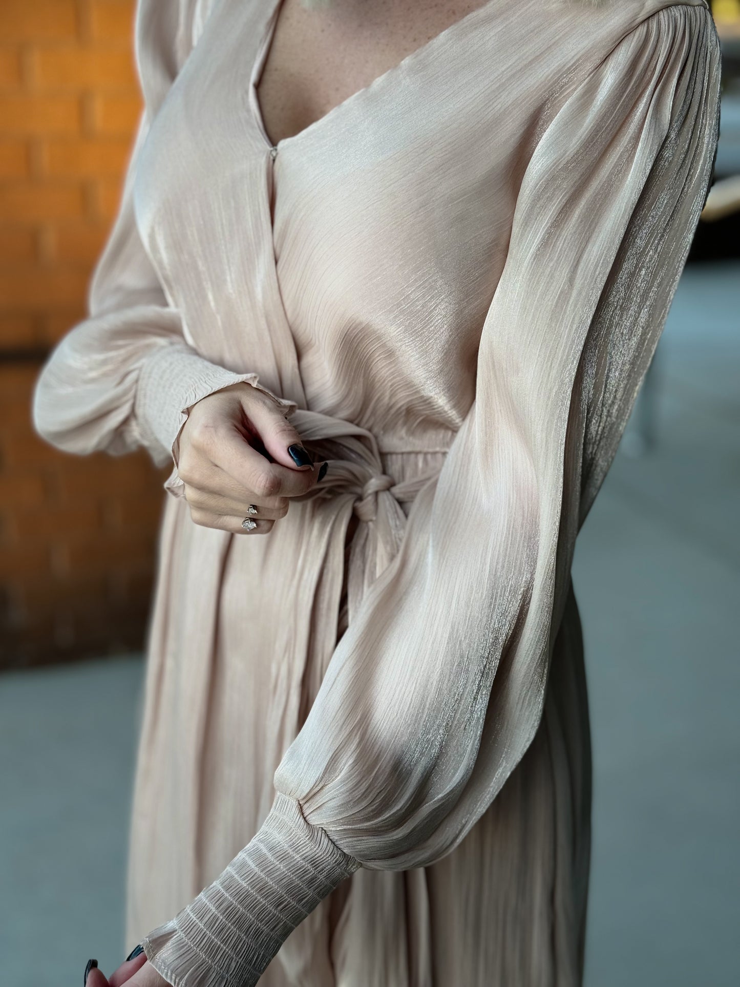 ESTELLE MIDI DRESS IN CHAMPAGNE