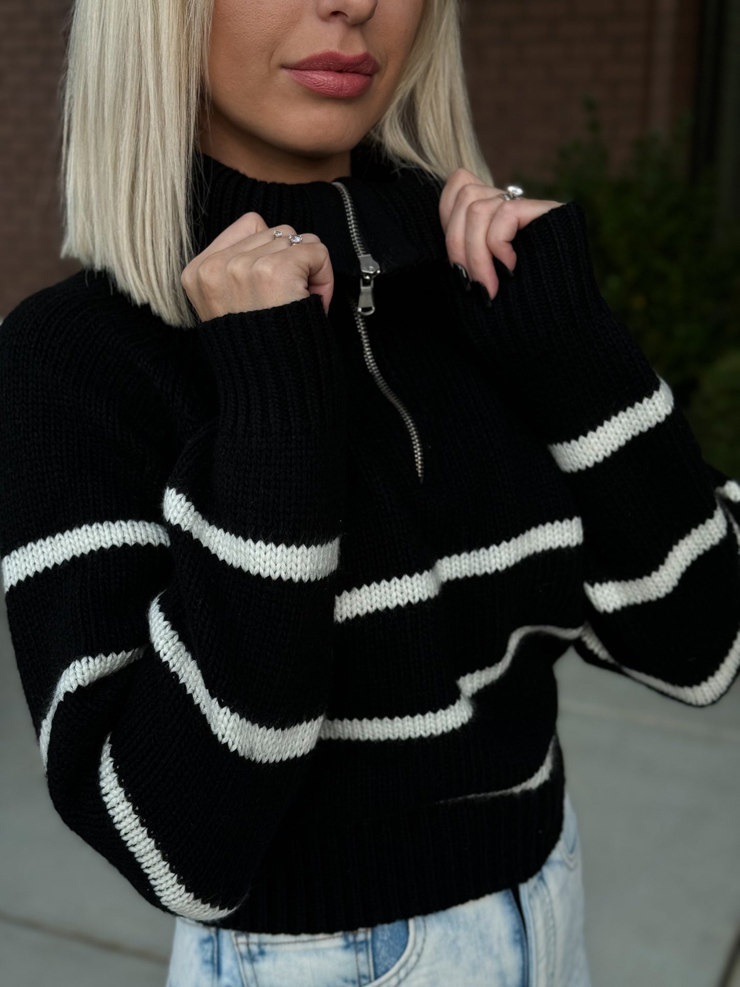 JESSY STRIPED KNITTED SWEATER