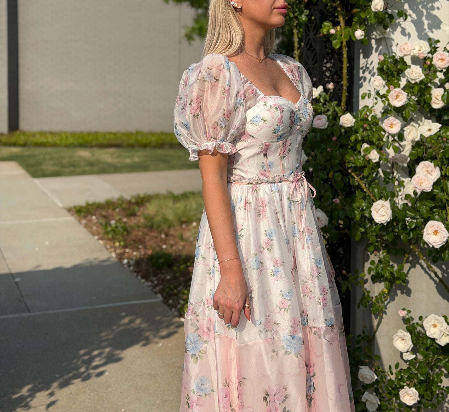 BLUSH SECRET GARDEN MIDI DRESS