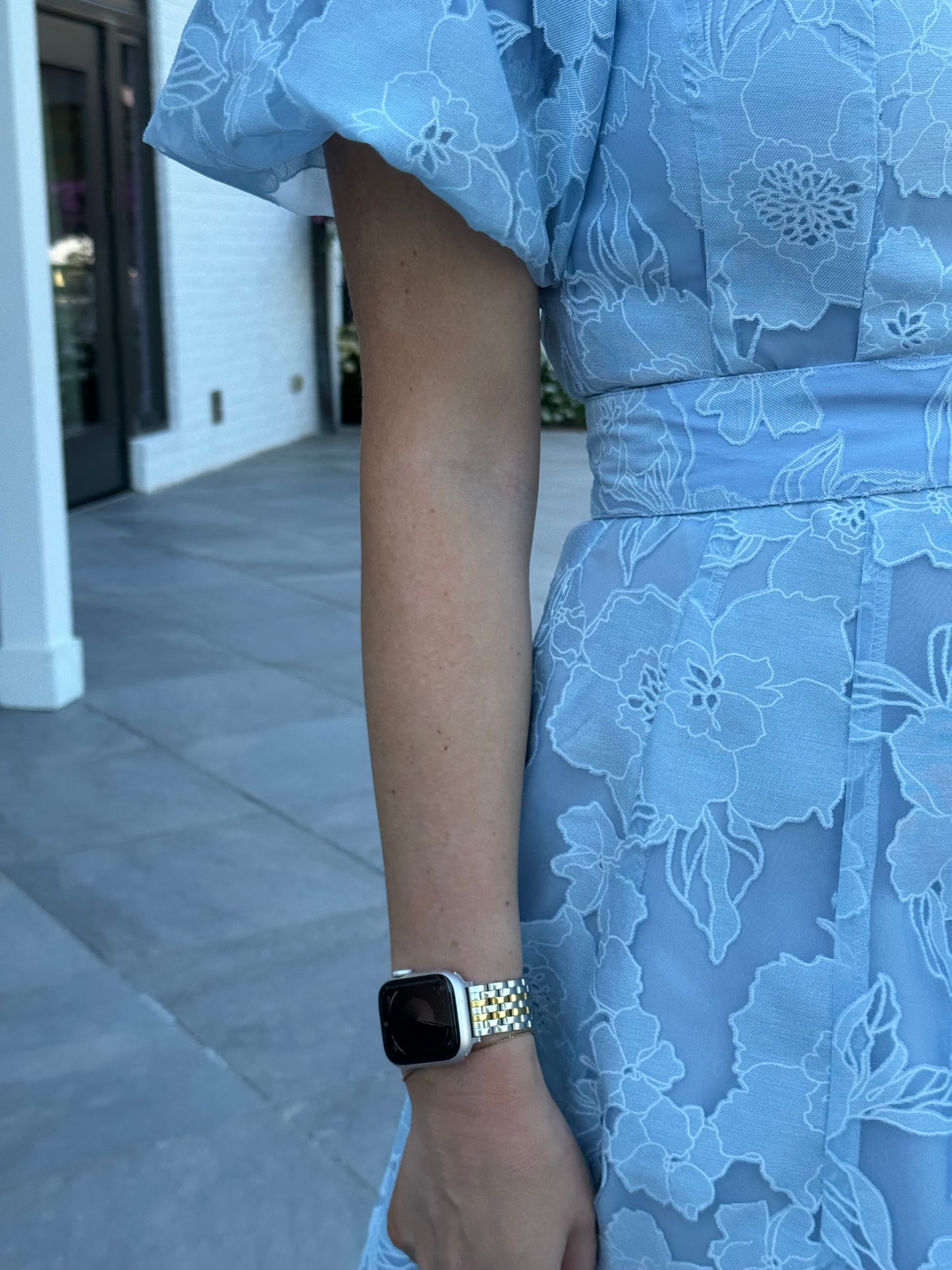 BLUEBELL FLORAL TEXTURED MINI DRESS