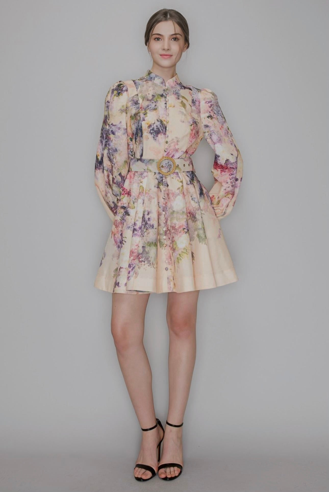 NATURA FLORAL MINI DRESS