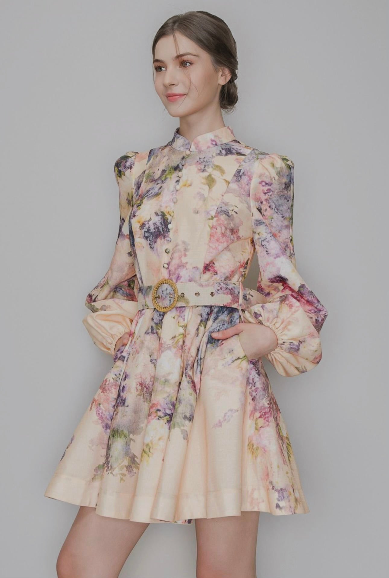 NATURA FLORAL MINI DRESS