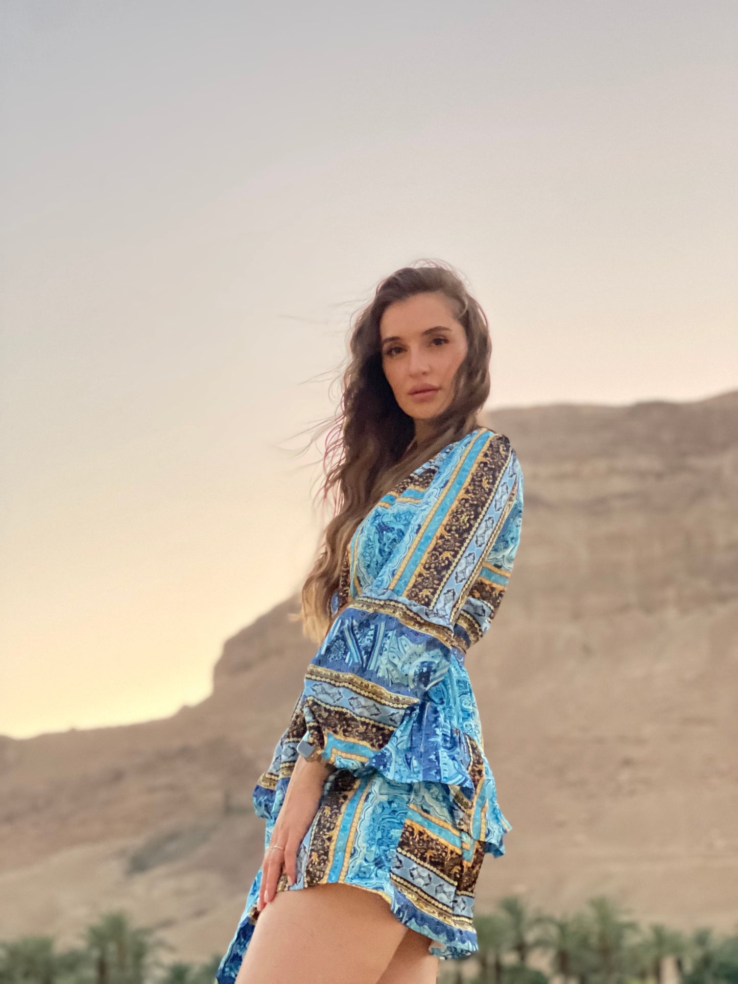 GENEVA MINI DRESS IN BLUE