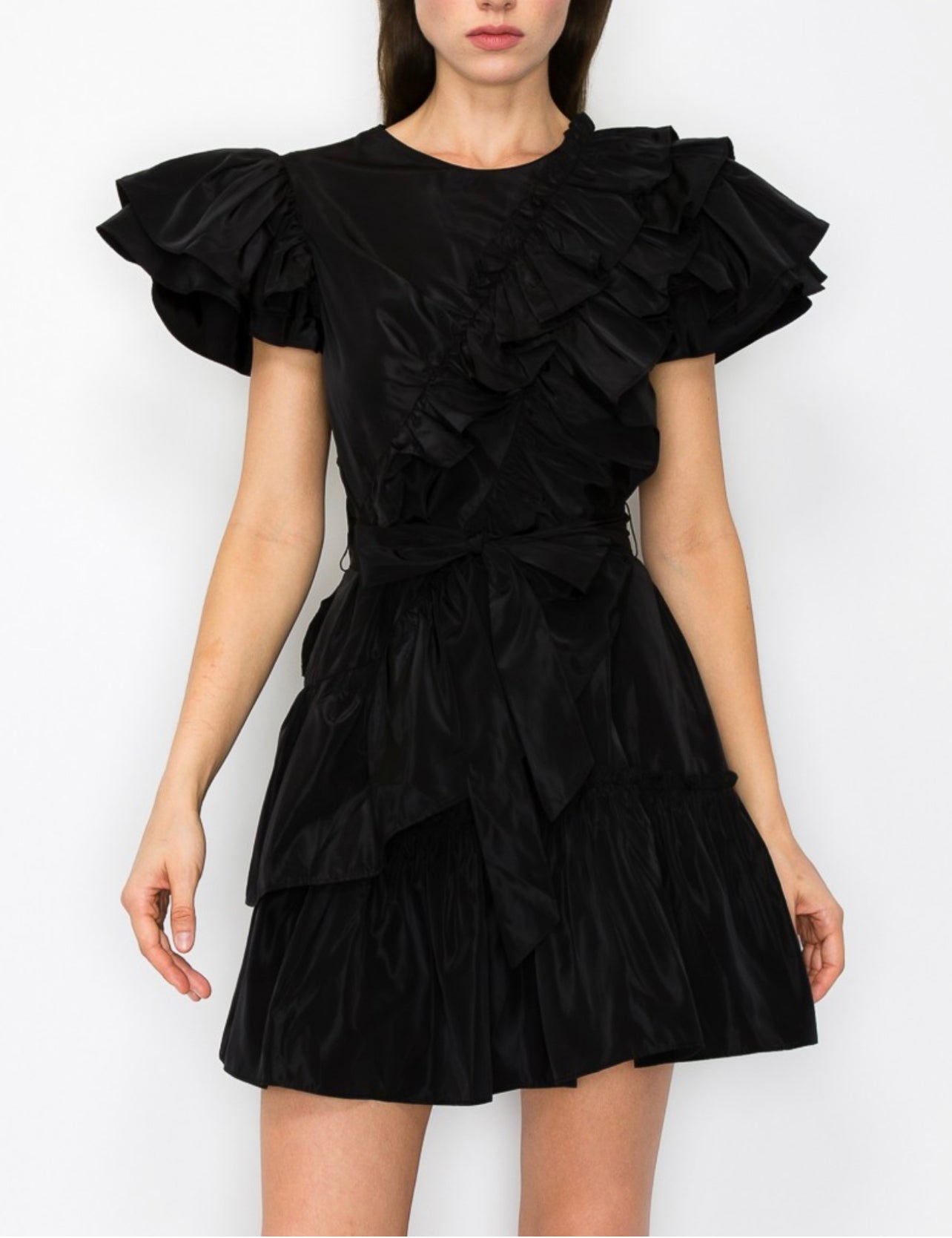 LOLA RUFFLE MINI DRESS
