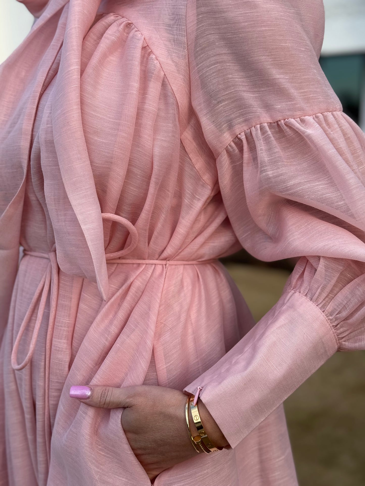 BLUSH SHEER  ELEGANCE MINI DRESS