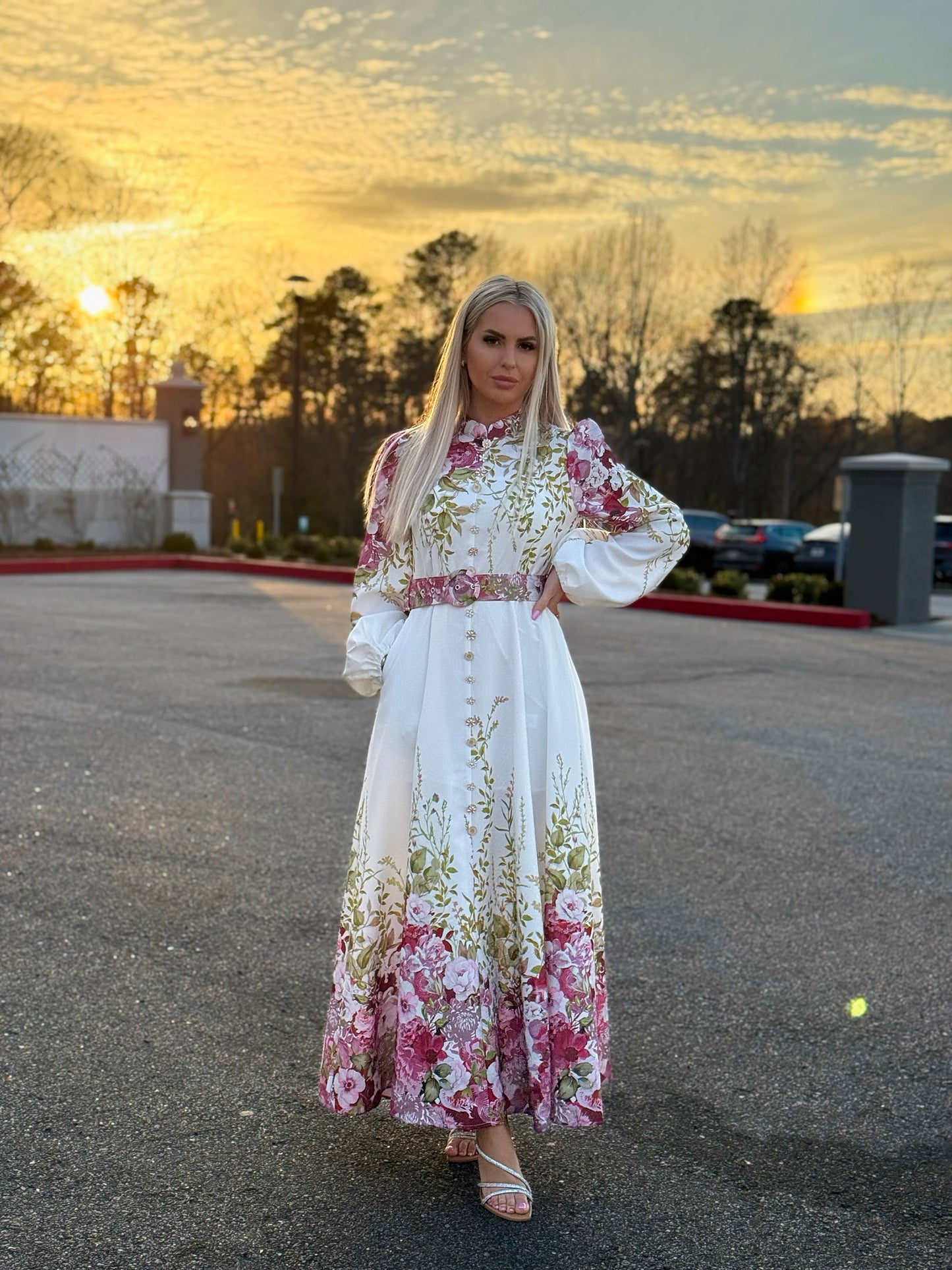 ROSETTE BLOOM MAXI DRESS