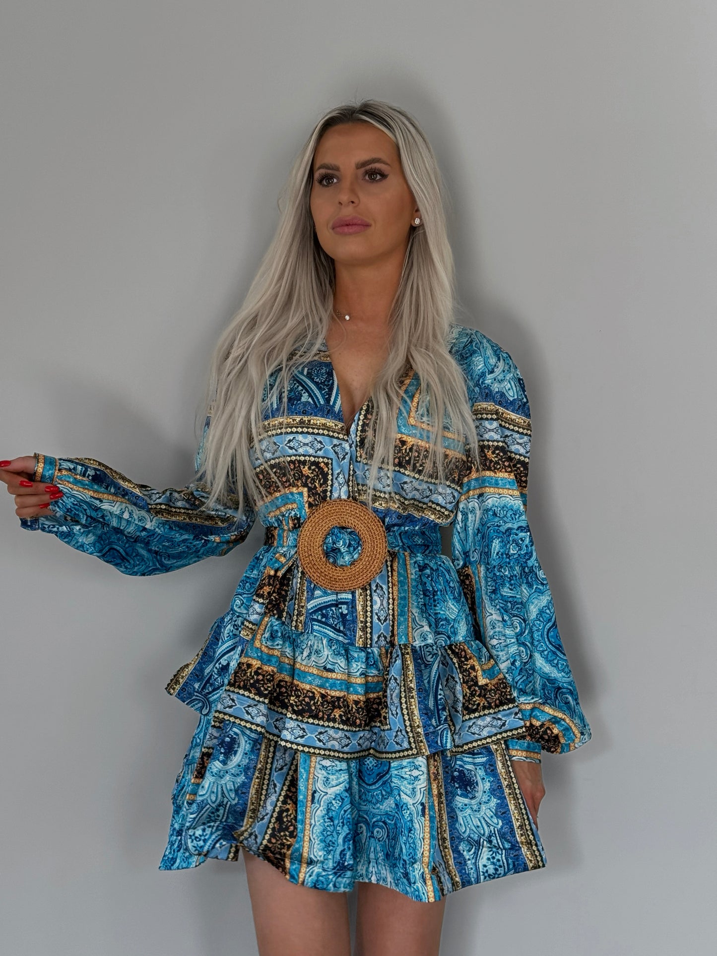 GENEVA MINI DRESS IN BLUE