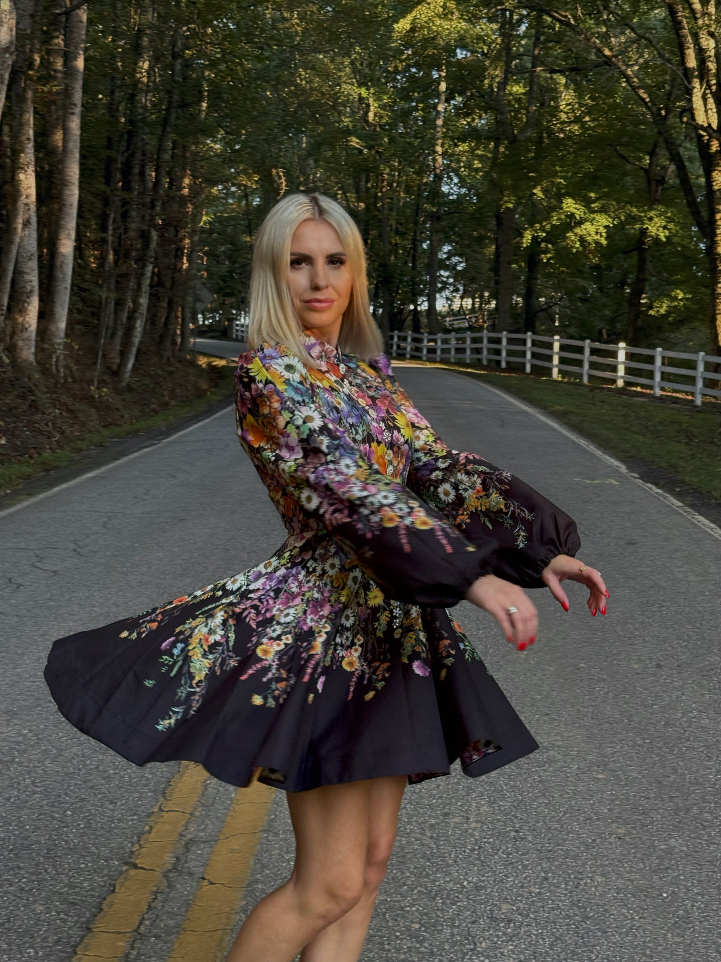MIDNIGHT BLOOM FLORAL DRESS