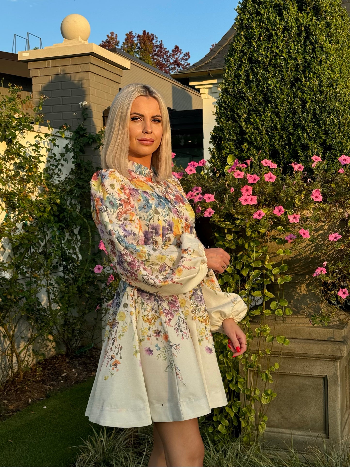 WHISPERING GARDEN FLORAL DRESS