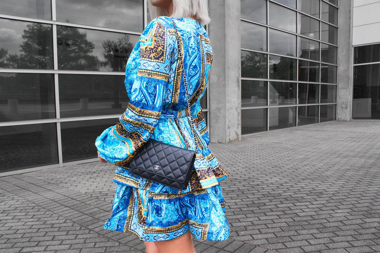 GENEVA MINI DRESS IN BLUE