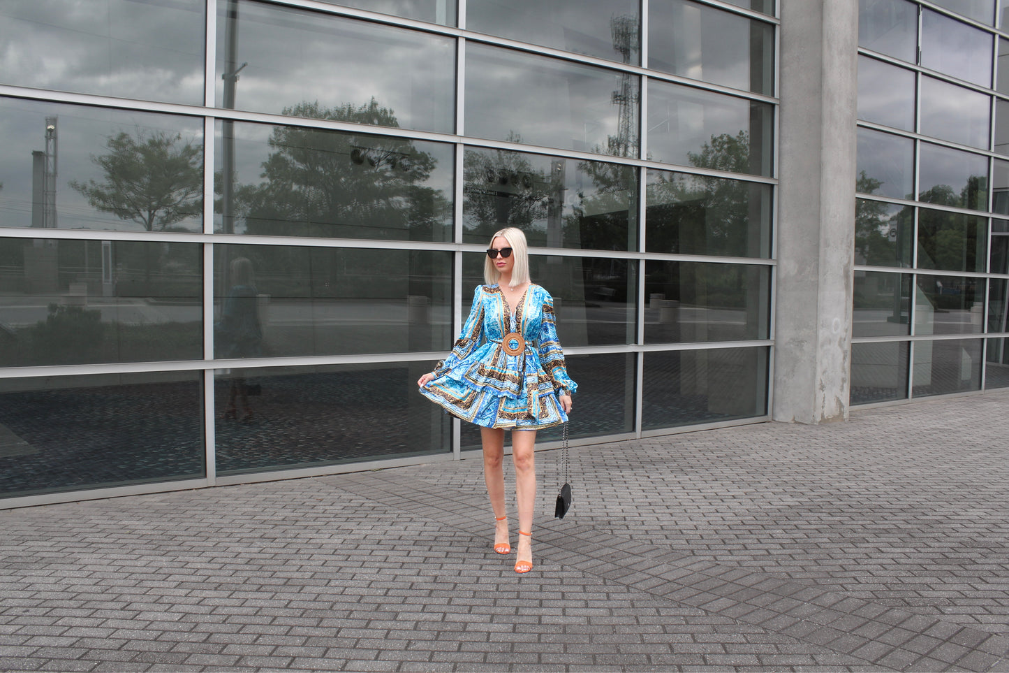 GENEVA MINI DRESS IN BLUE