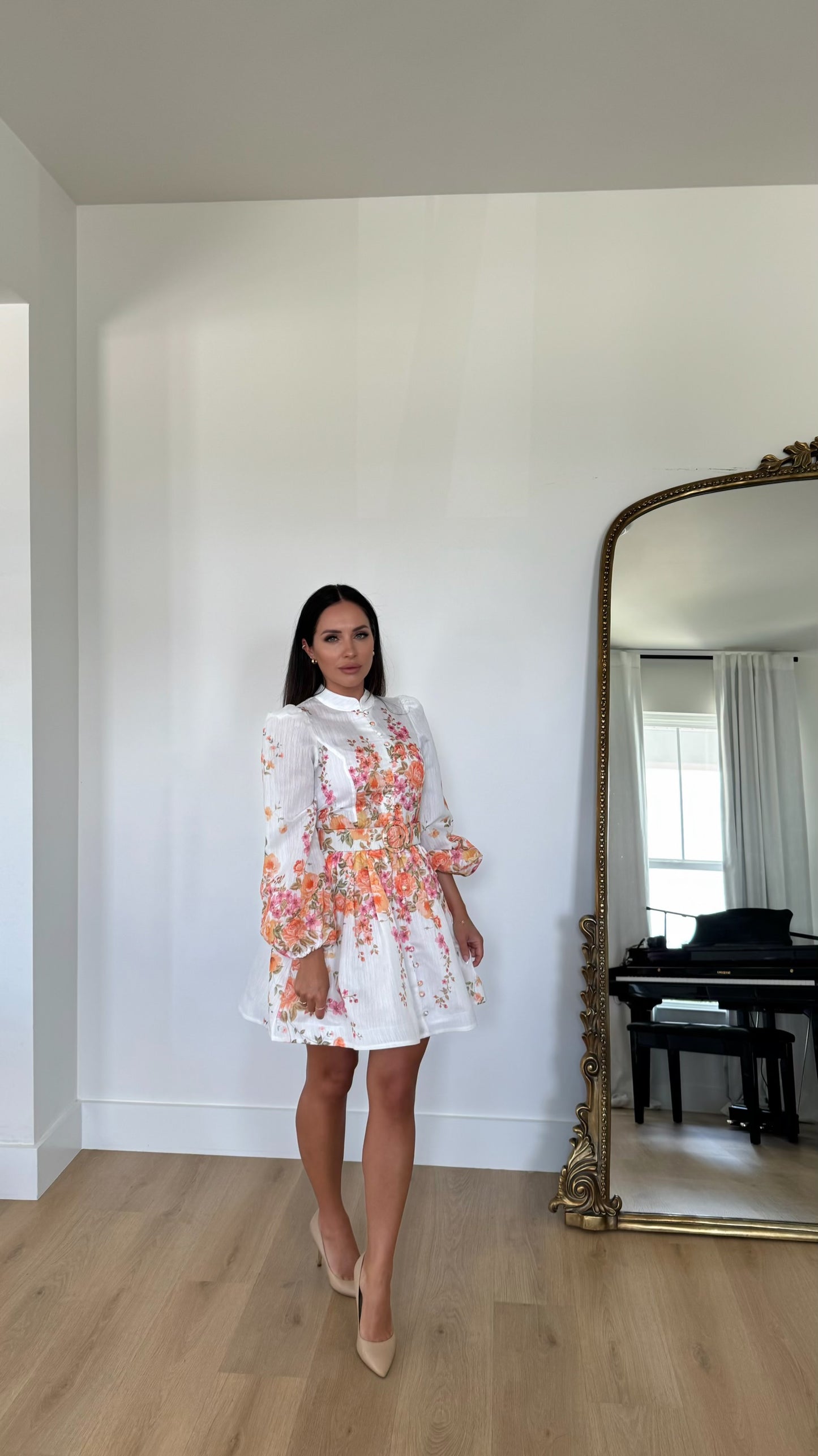 ANTHURIUM FLORAL  MINI DRESS