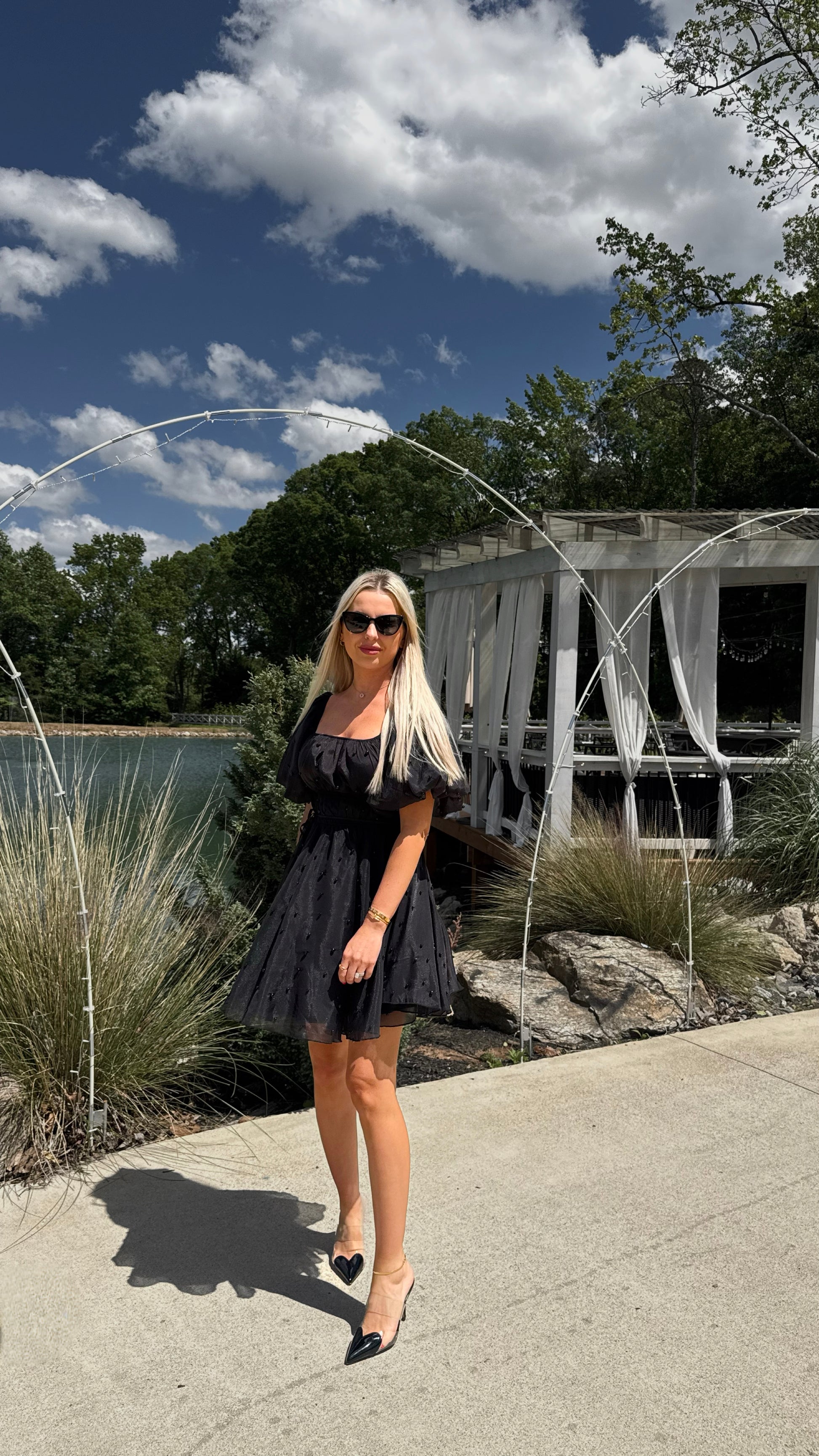ADRIENNE BLACK PEARL MINI DRESS TDWexclusives ADRIENNE BLACK PEARL MINI DRESS TDWexclusives