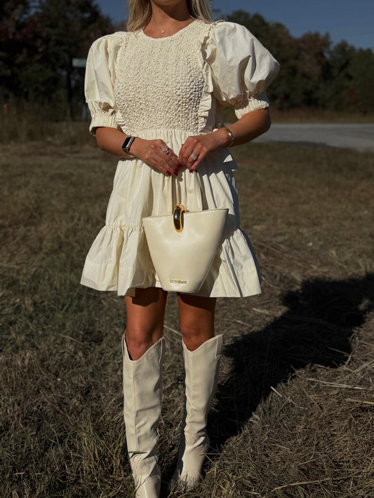 FRENCH CREAM MINI DRESS