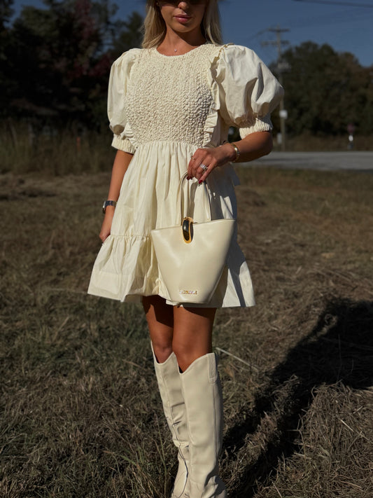 FRENCH CREAM MINI DRESS