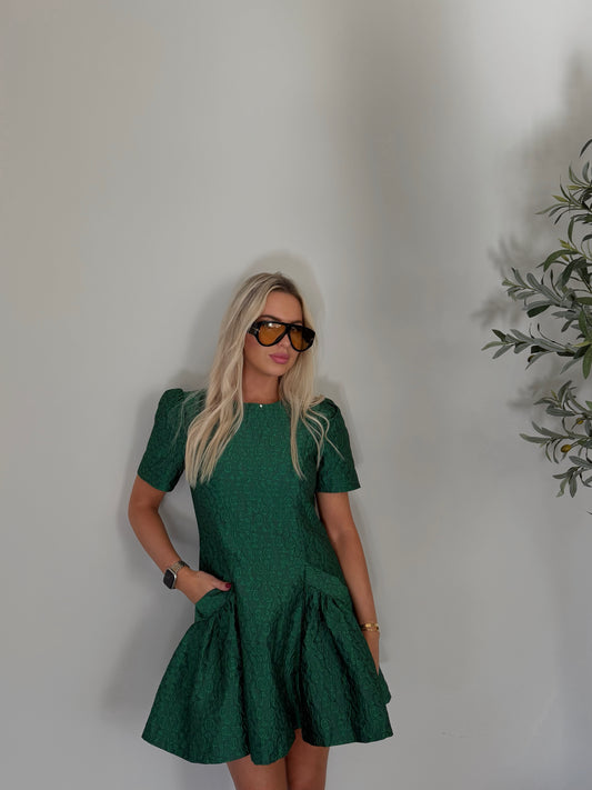 Emerald Poise Mini Dress