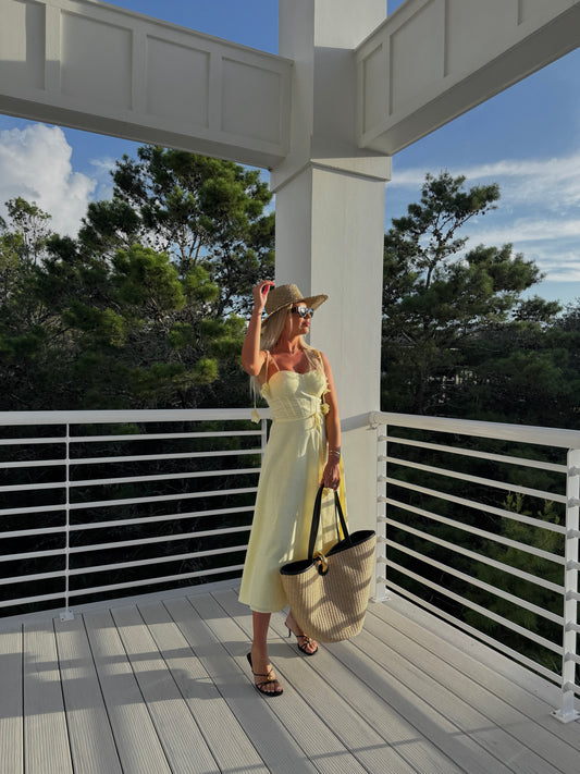 CITRUS WHISPER MIDI DRESS