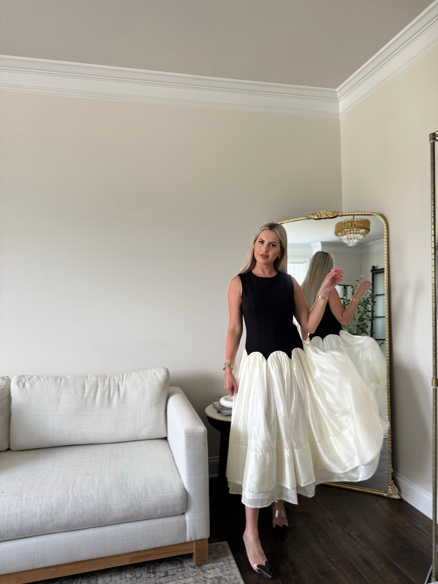 CAVIAR CREME MIDI DRESS