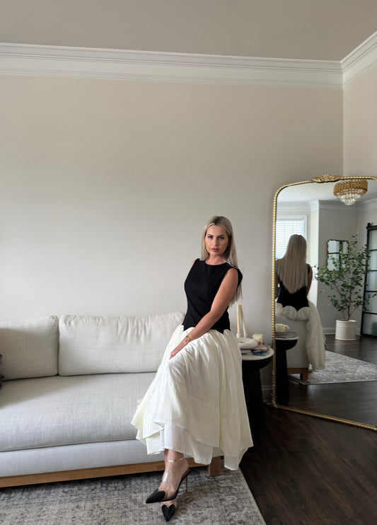 CAVIAR CREME MIDI DRESS
