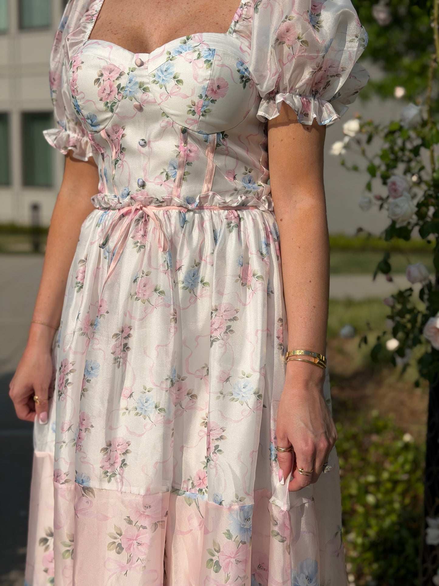 BLUSH SECRET GARDEN MIDI DRESS