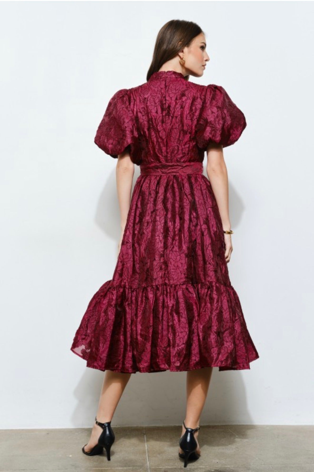 CRIMSON REVERIE MIDI DRESS