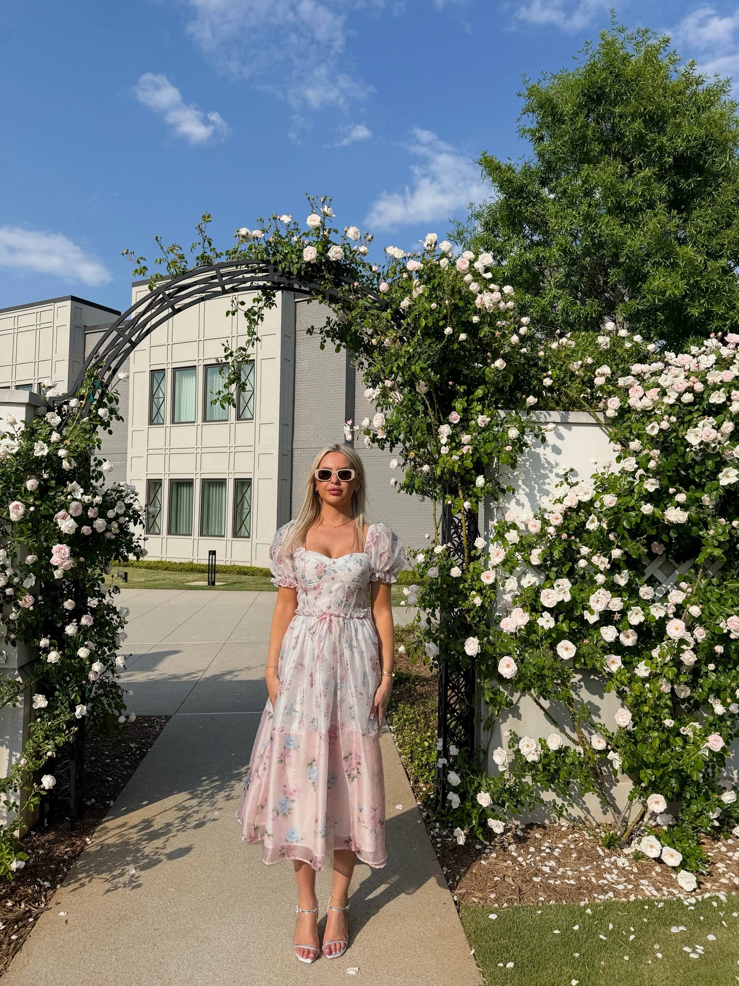 BLUSH SECRET GARDEN MIDI DRESS