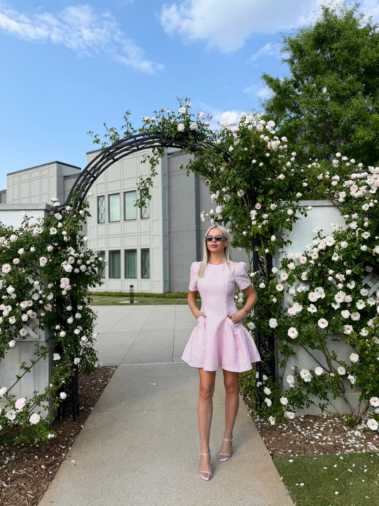POWDER PINK  POISE MINI DRESS