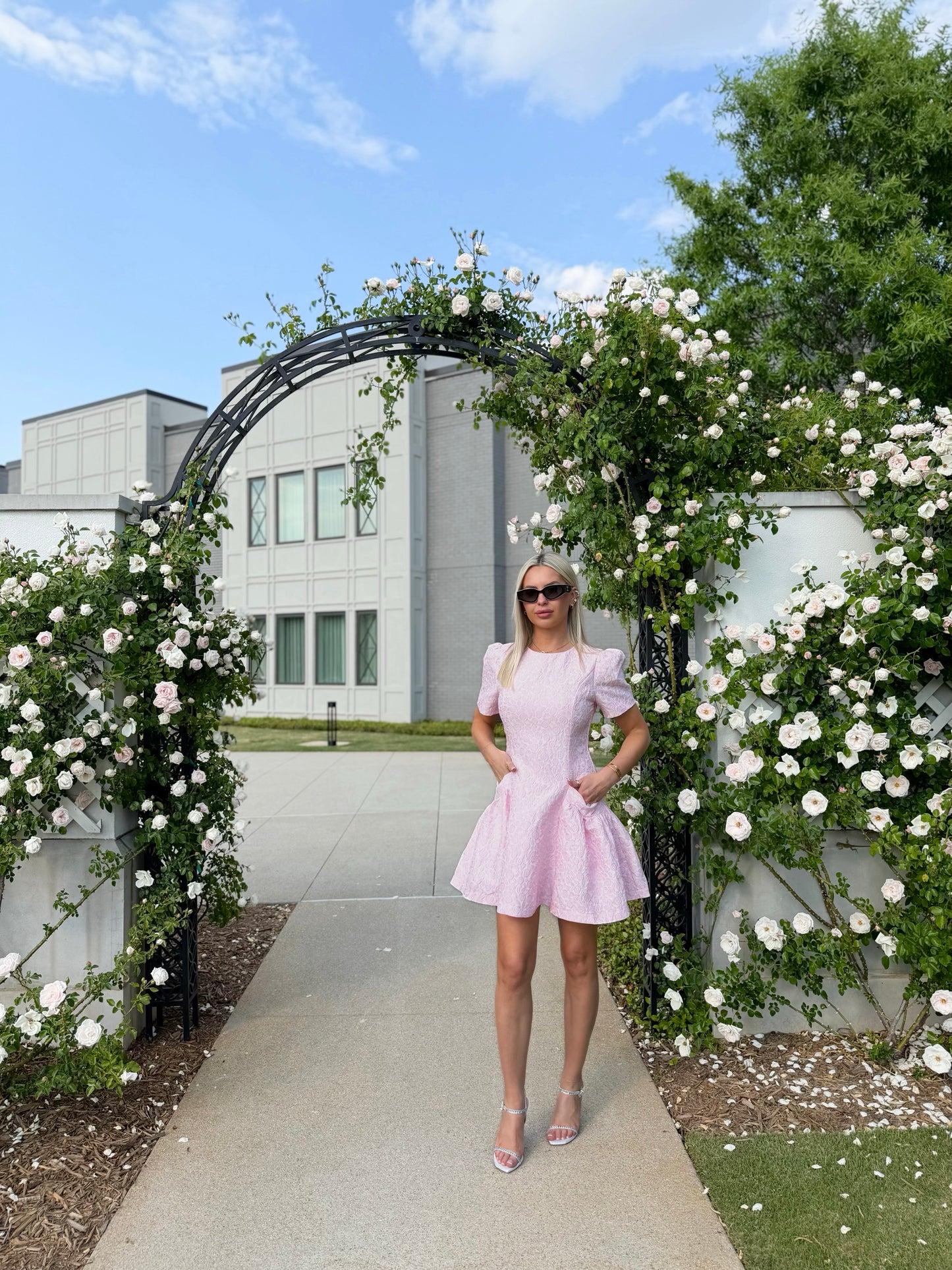 POWDER PINK  POISE MINI DRESS