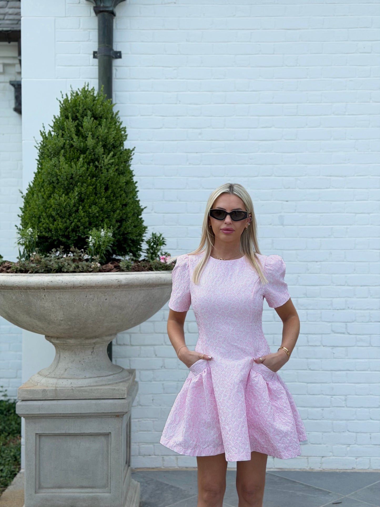 POWDER PINK  POISE MINI DRESS