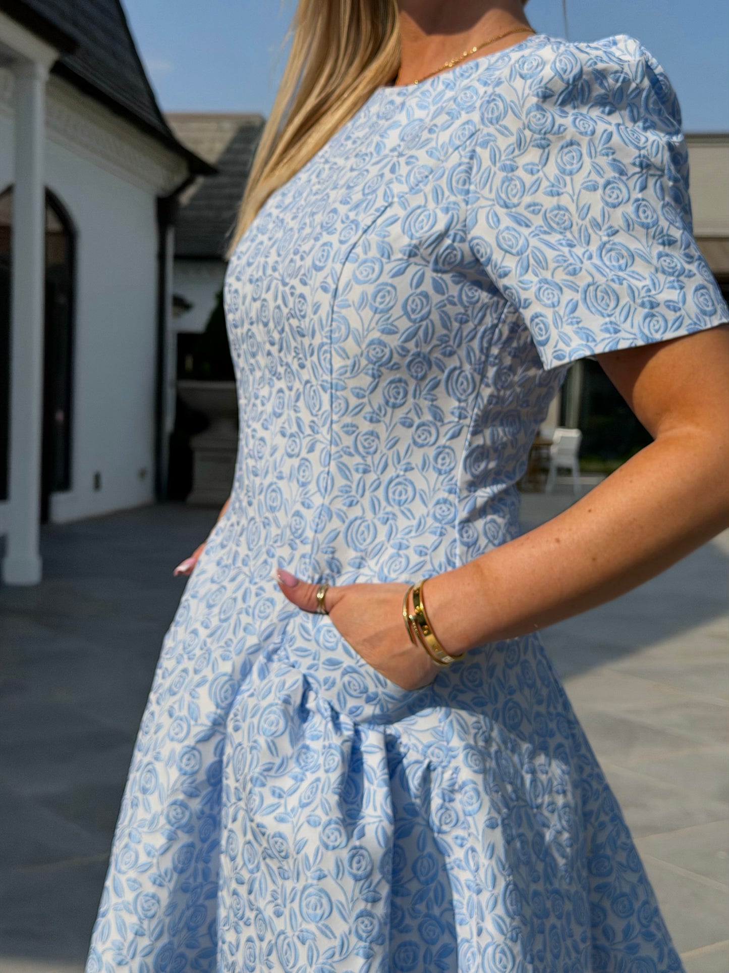 POWDER  BLUE POISE MINI DRESS