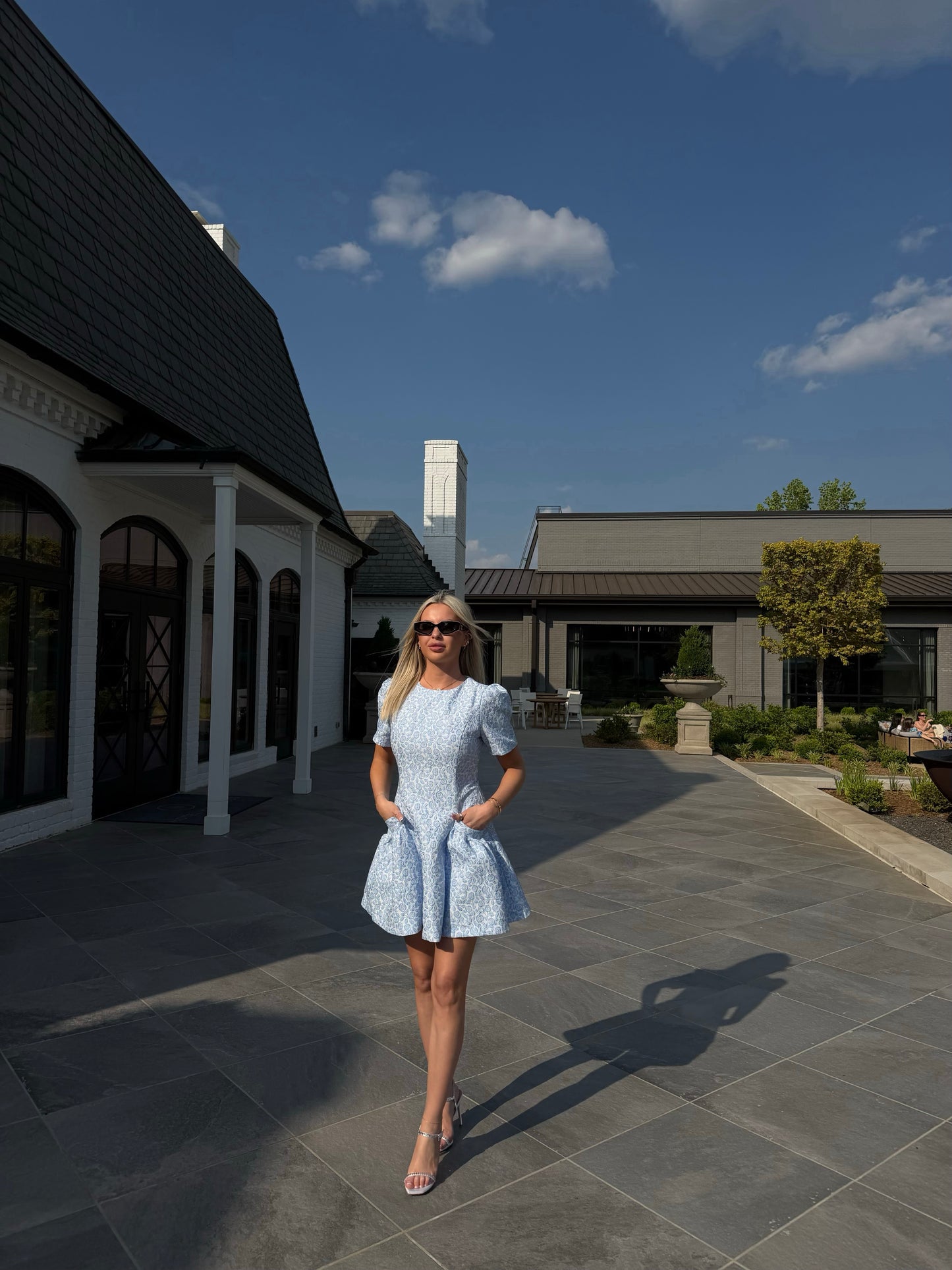 POWDER  BLUE POISE MINI DRESS