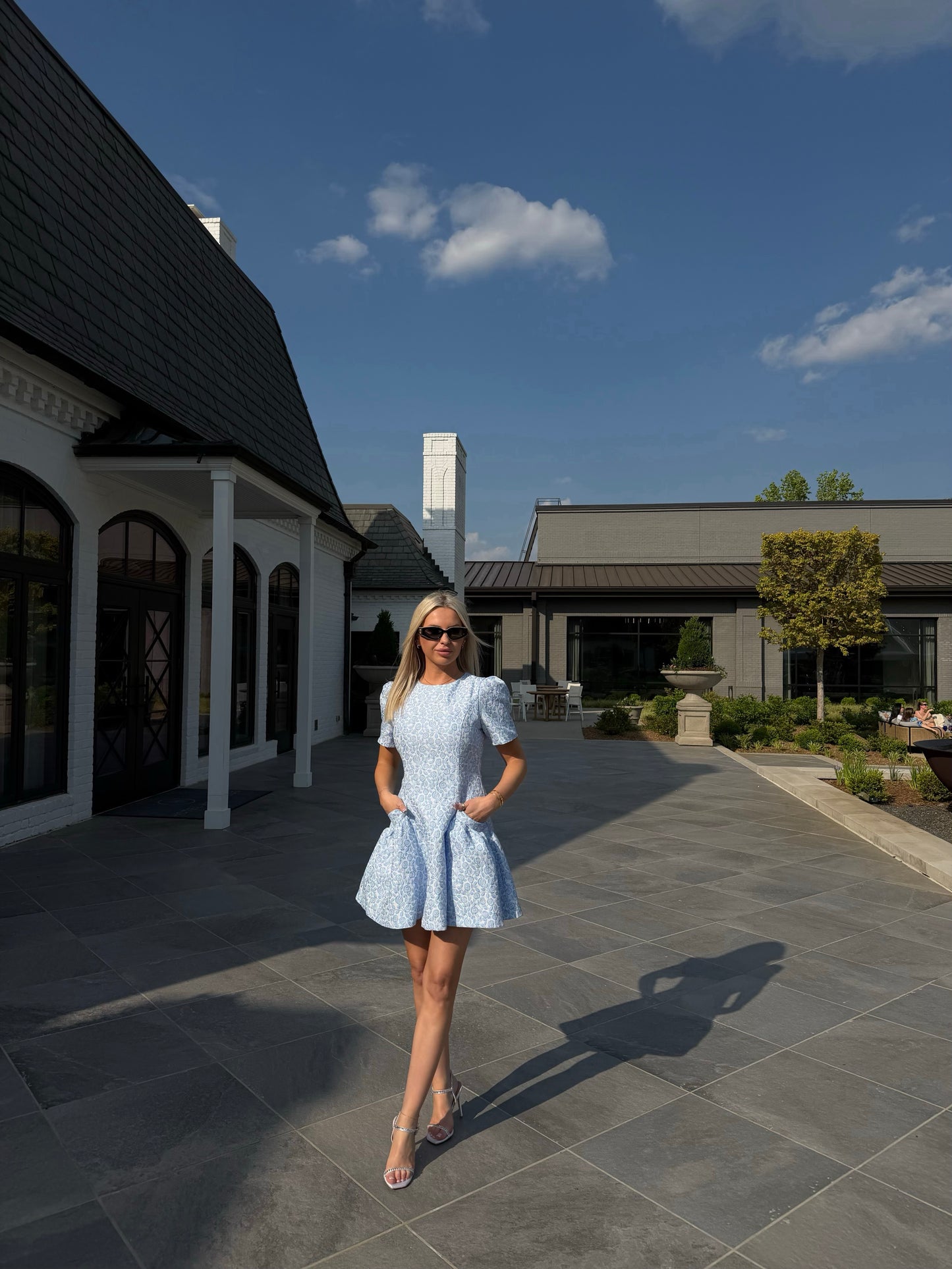 POWDER  BLUE POISE MINI DRESS