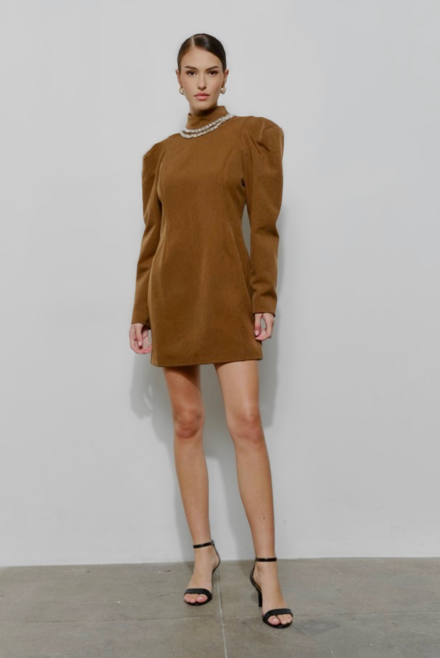 MOCHA OXFORD ELITE MINI DRESS