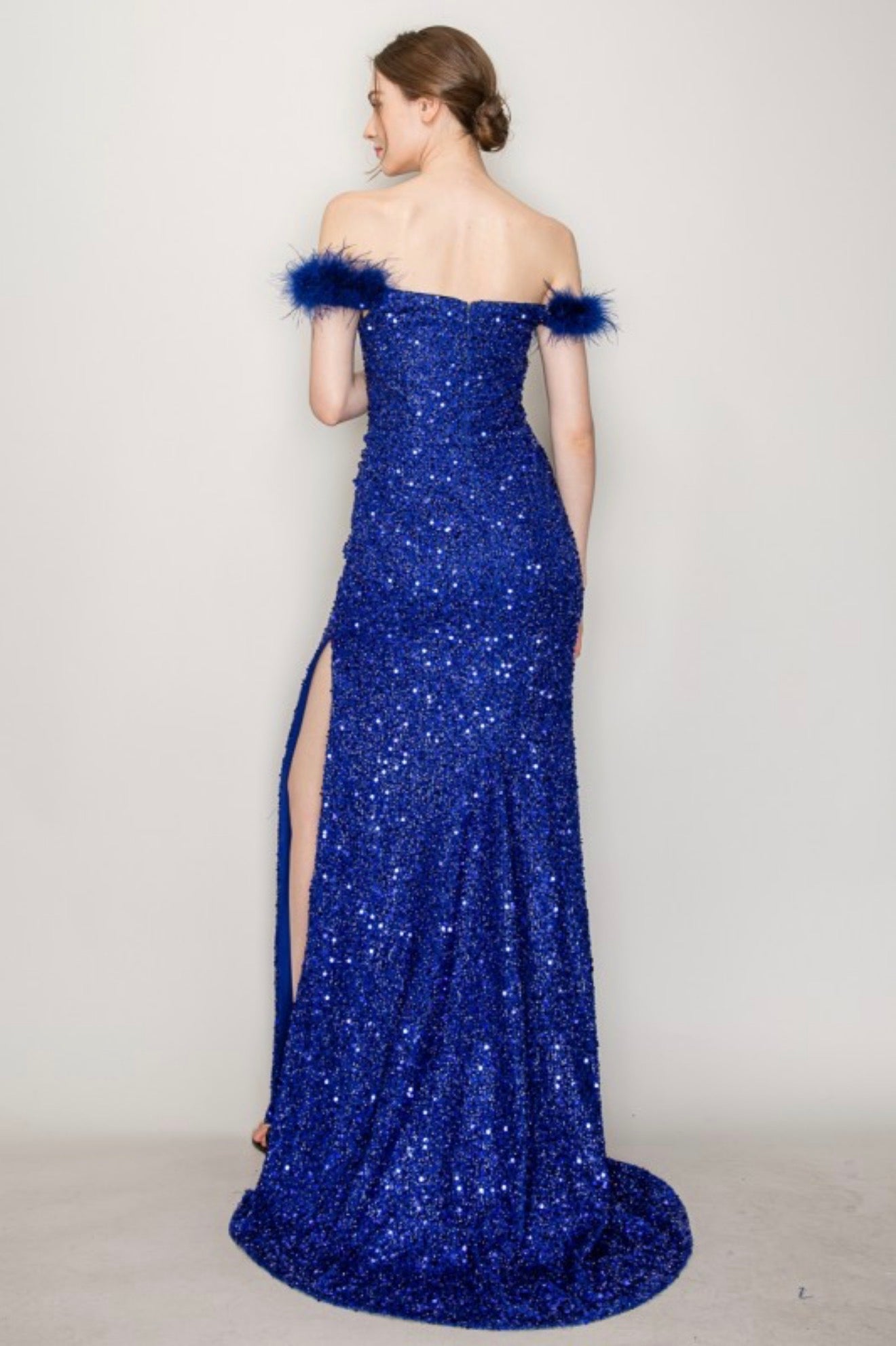 ROYAL SAPPHIRE SEQUIN MAXI DRESS