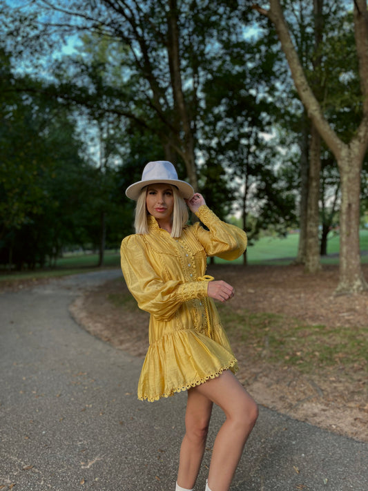 WOMEN IN GOLD MINI DRESS