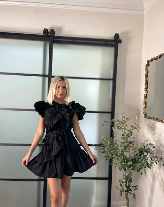 LOLA RUFFLE MINI DRESS